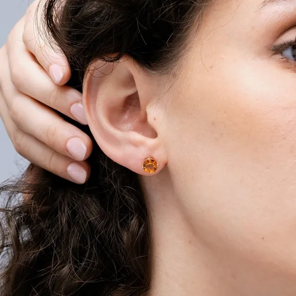 Yellow_Citrine_925_Sterling_Silver_Prong_Set_Stud_Earring