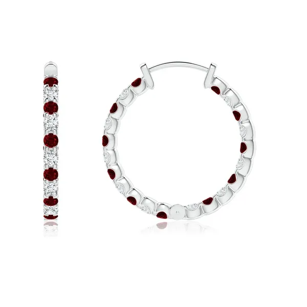 Red_Ruby_925_Sterling_Silver_Prong_Set_Hoop_Earring