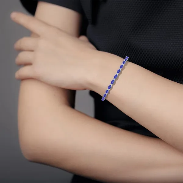 Blue_Tanzanite_925_Sterling_Pure_Silver_Tennis_Bracelet