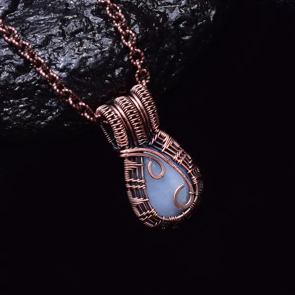 Blue_Angelite_Healing_Gemstone_Copper_Wire_Wrap_Black_Oxidised_Chain_Pendant_(1.77_Cm)