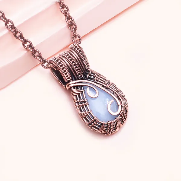 Blue_Angelite_Healing_Gemstone_Copper_Wire_Wrap_Black_Oxidised_Chain_Pendant_(1.77_Cm)