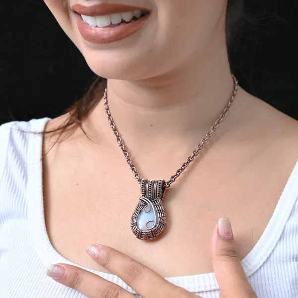 Blue_Angelite_Healing_Gemstone_Copper_Wire_Wrap_Black_Oxidised_Chain_Pendant_(1.77_Cm)