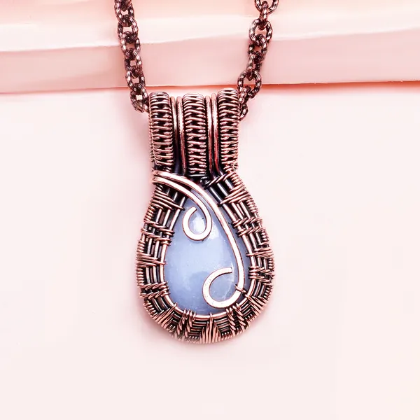 Blue_Angelite_Healing_Gemstone_Copper_Wire_Wrap_Black_Oxidised_Chain_Pendant_(1.77_Cm)