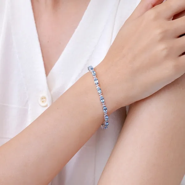 Blue_Aquamarine_925_Sterling_Pure_Silver_Tennis_Bracelet