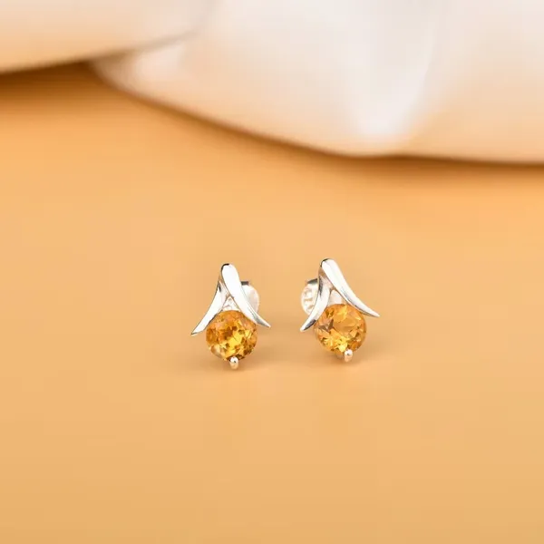 Yellow_Citrine_925_Sterling_Silver_Prong_Set_Stud_Earring