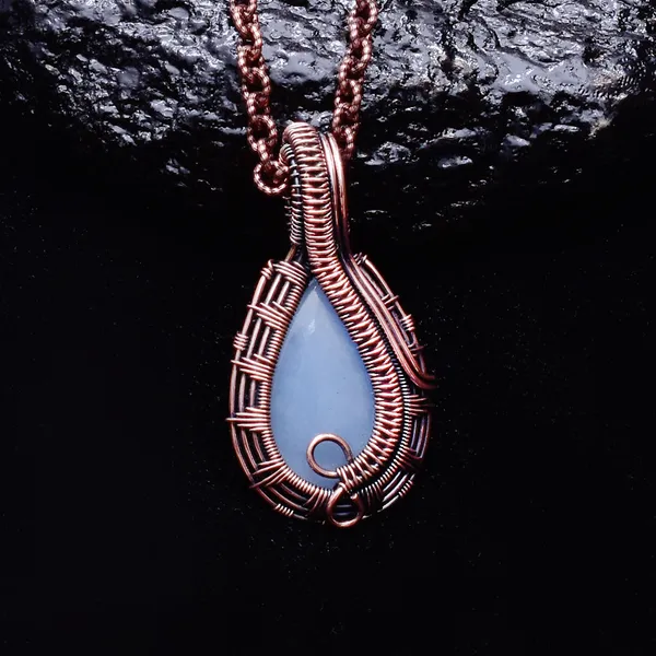Blue_Angelite_Healing_Gemstone_Copper_Wire_Wrap_Black_Oxidised_Chain_Pendant_(1.77_Cm)