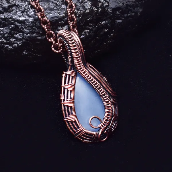 Blue_Angelite_Healing_Gemstone_Copper_Wire_Wrap_Black_Oxidised_Chain_Pendant_(1.77_Cm)
