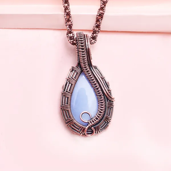 Blue_Angelite_Healing_Gemstone_Copper_Wire_Wrap_Black_Oxidised_Chain_Pendant_(1.77_Cm)
