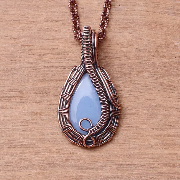 Blue_Angelite_Healing_Gemstone_Copper_Wire_Wrap_Black_Oxidised_Chain_Pendant_(1.77_Cm)