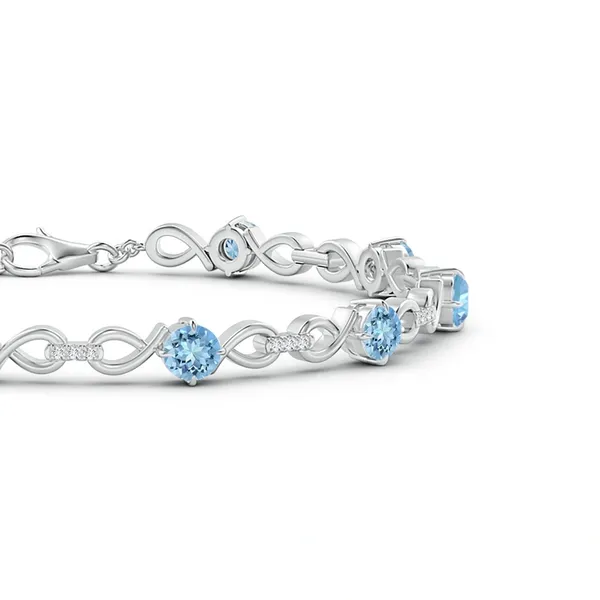 Blue_Aquamarine_925_Sterling_Pure_Silver_Infinity_Link_Bracelet