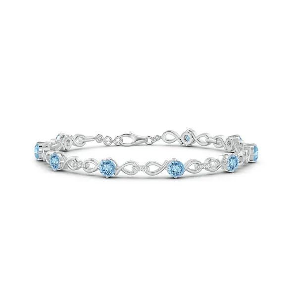 Blue_Aquamarine_925_Sterling_Pure_Silver_Infinity_Link_Bracelet