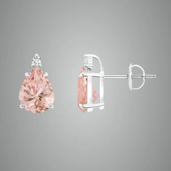 Peach_Morganite_925_Sterling_Silver_Claw_Set_Stud_Earring