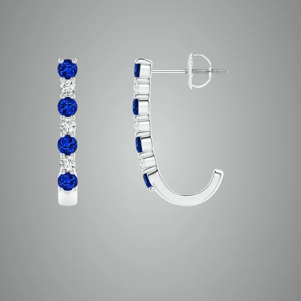Blue_Sapphire_925_Sterling_Silver_Prong_Set_J-Hoop_Earring