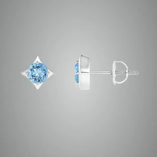 Blue_Aquamarine_925_Sterling_Silver_Prong_Set_Kite_Earring