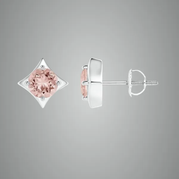 Peach_Morganite_925_Sterling_Silver_Prong_Set_Kite_Earring