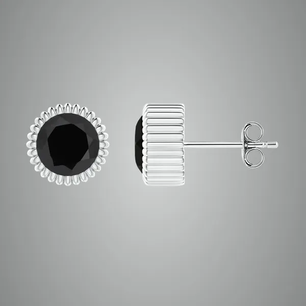 Black_Black_Onyx_925_Sterling_Silver_Bezel_Set_Beaded_Halo_Stud_Earring
