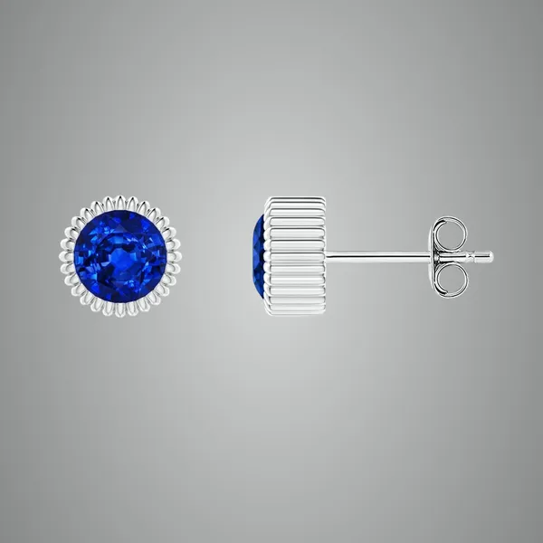 Blue_Sapphire_925_Sterling_Silver_Bezel_Set_Beaded_Halo_Stud_Earring
