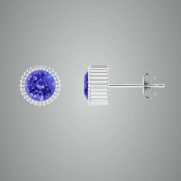 Blue_Tanzanite_925_Sterling_Silver_Bezel_Set_Beaded_Halo_Stud_Earring