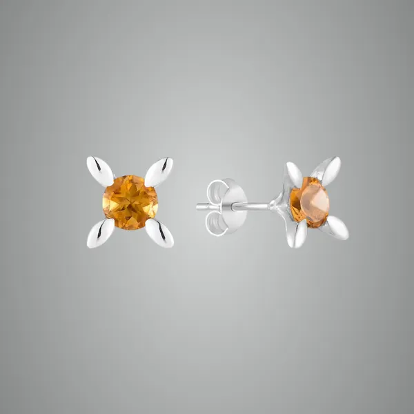 Yellow_Citrine_925_Sterling_Silver_Prong_Set_Stud_Earring