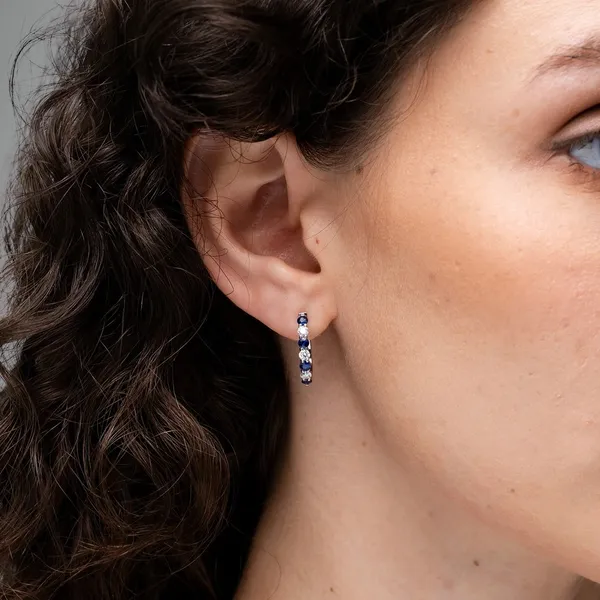 Blue_Sapphire_925_Sterling_Silver_Prong_Set_Hoop_Earring