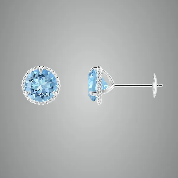 Blue_Aquamarine_925_Sterling_Silver_Claw_Set_Stud_Earring