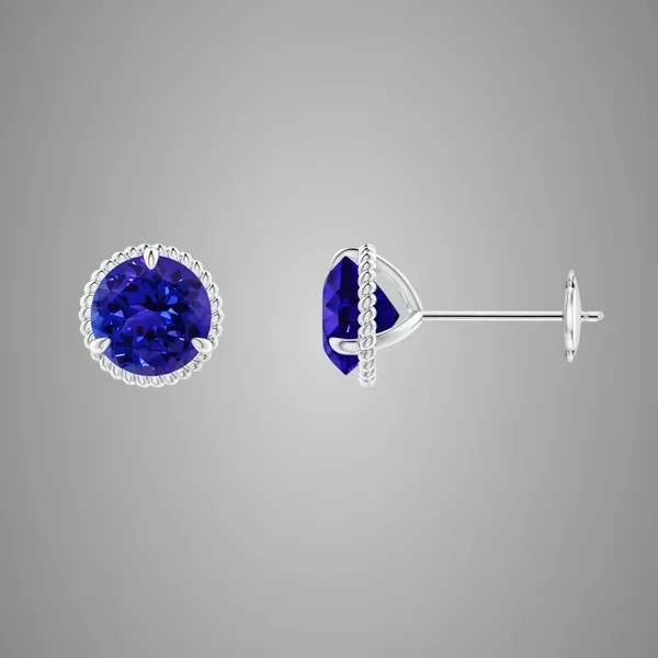 Blue_Tanzanite_925_Sterling_Silver_Claw_Set_Stud_Earring