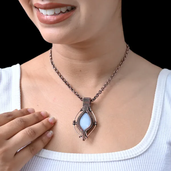 Blue_Angelite_Healing_Gemstone_Copper_Wire_Wrap_Black_Oxidised_Chain_Pendant_(2.36_Cm)