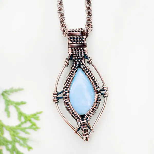 Blue_Angelite_Healing_Gemstone_Copper_Wire_Wrap_Black_Oxidised_Chain_Pendant_(2.36_Cm)