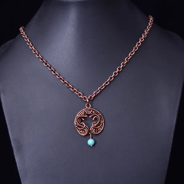 Blue_Turquoise_Healing_Gemstone_Copper_Wire_Wrap_Black_Oxidised_Chain_Pendant_(1.77_Cm)