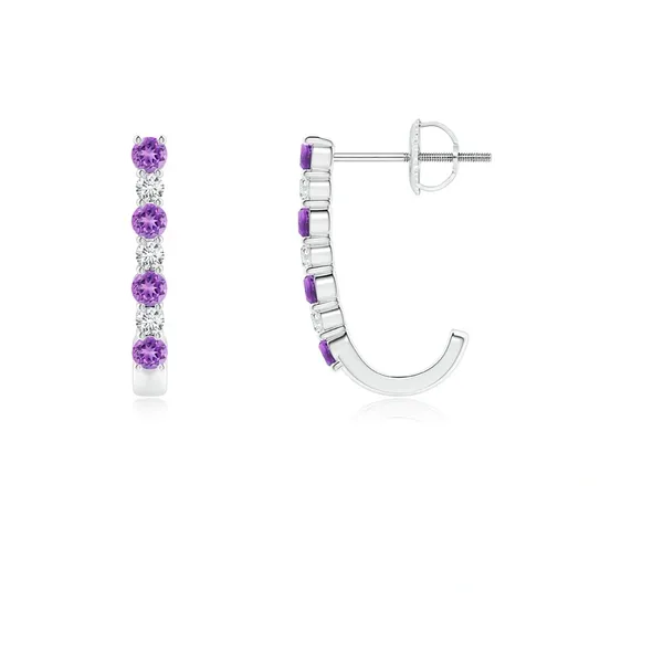 Purple_Amethyst_925_Sterling_Silver_Prong_Set_J-Hoop_Earring