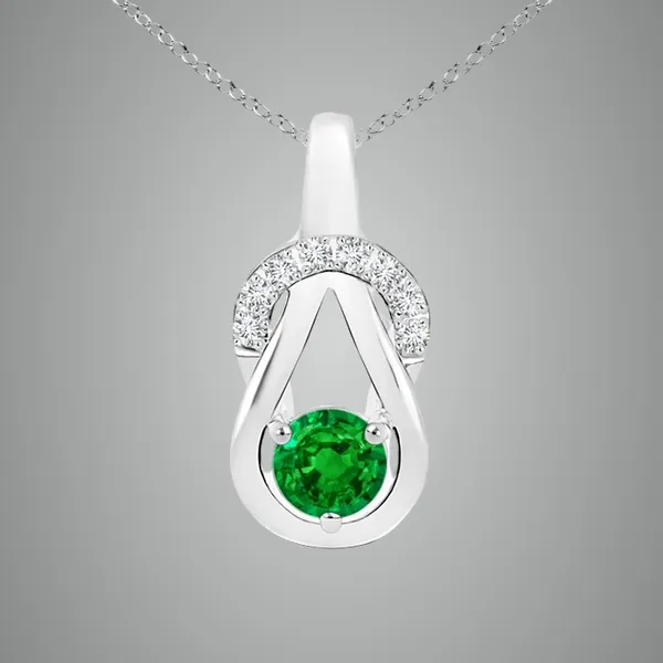 Green_Emerald_925_Pure_Sterling_Silver_Round_Infinity_Knot_Pendant