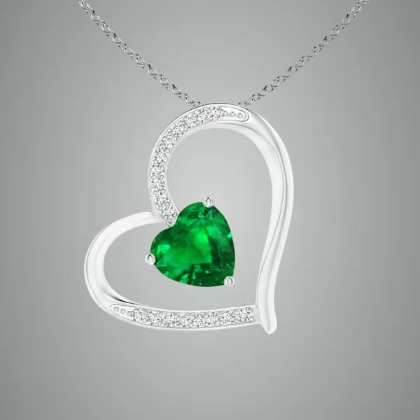 Green_Emerald_925_Pure_Sterling_Silver_Heart_Tilted_Pendant