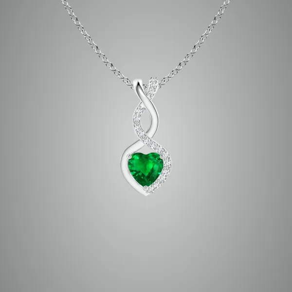 Green_Emerald_925_Pure_Sterling_Silver_Heart_Infinity_Pendant