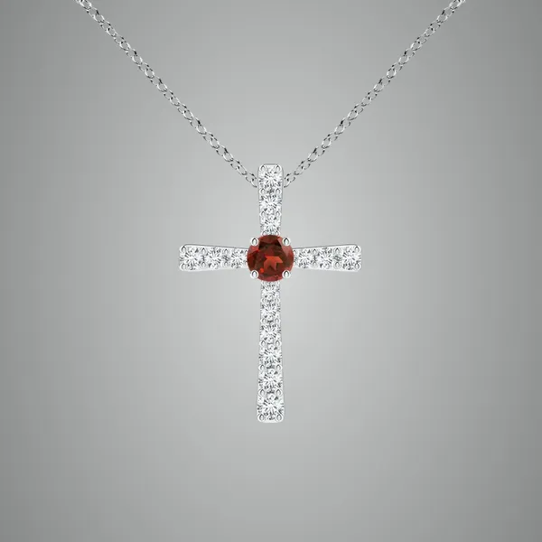 Red_Garnet_925_Pure_Sterling_Silver_Round_Cross_Pendant