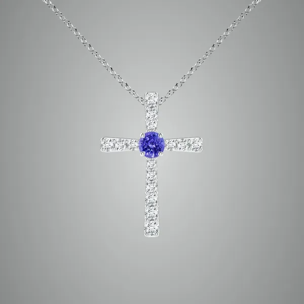 Blue_Tanzanite_925_Pure_Sterling_Silver_Round_Cross_Pendant