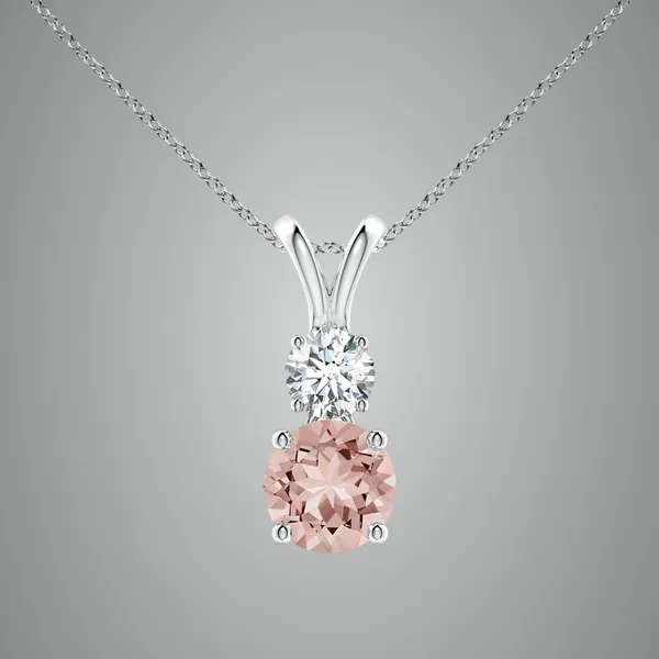 Peach_Morganite_925_Pure_Sterling_Silver_Round_V-Bale_Pendant