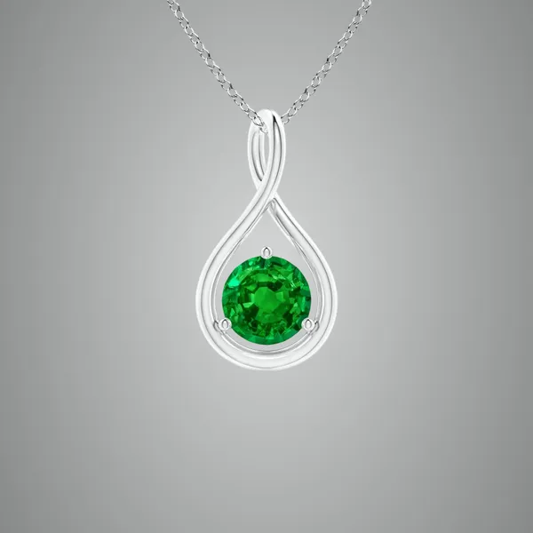 Green_Emerald_925_Pure_Sterling_Silver_Round_Infinity_Twist_Pendant