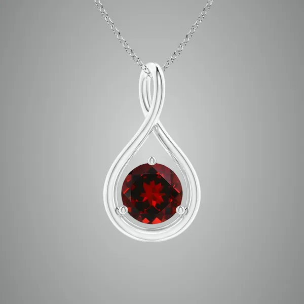 Red_Garnet_925_Pure_Sterling_Silver_Round_Infinity_Twist_Pendant