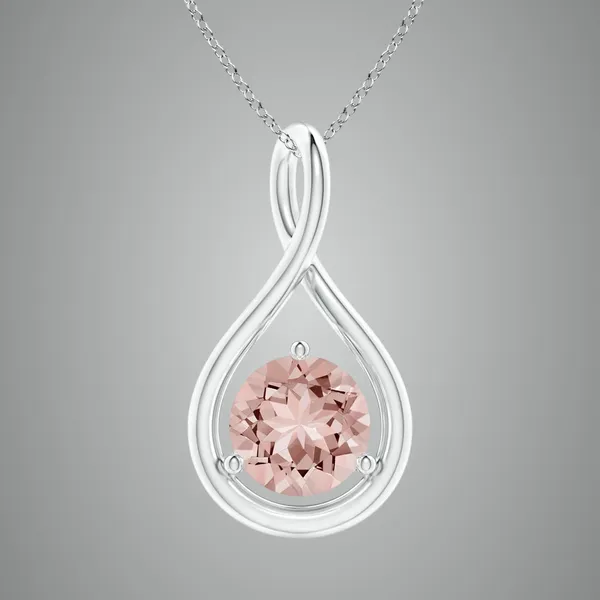 Peach_Morganite_925_Pure_Sterling_Silver_Round_Infinity_Twist_Pendant