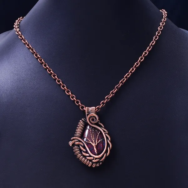 Red_Bloodstone_Healing_Gemstone_Copper_Wire_Wrap_Black_Oxidised_Chain_Pendant_(1.96_Cm)