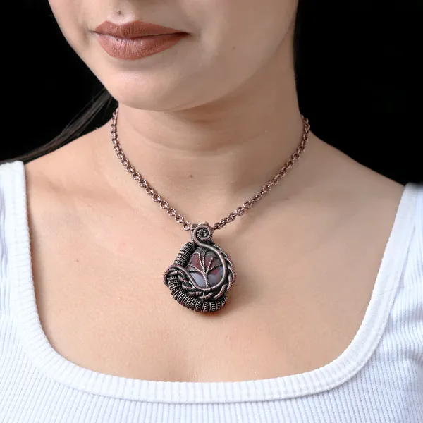 Red_Bloodstone_Healing_Gemstone_Copper_Wire_Wrap_Black_Oxidised_Chain_Pendant_(1.96_Cm)