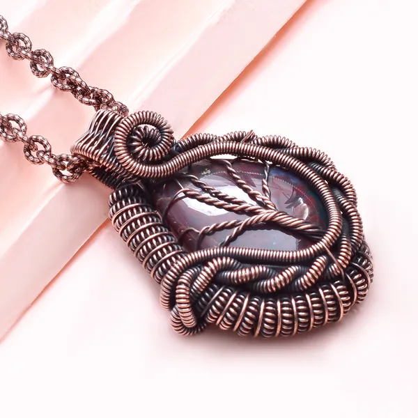 Red_Bloodstone_Healing_Gemstone_Copper_Wire_Wrap_Black_Oxidised_Chain_Pendant_(1.96_Cm)
