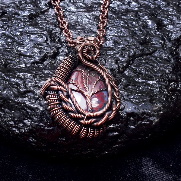 Red_Bloodstone_Healing_Gemstone_Copper_Wire_Wrap_Black_Oxidised_Chain_Pendant_(1.96_Cm)