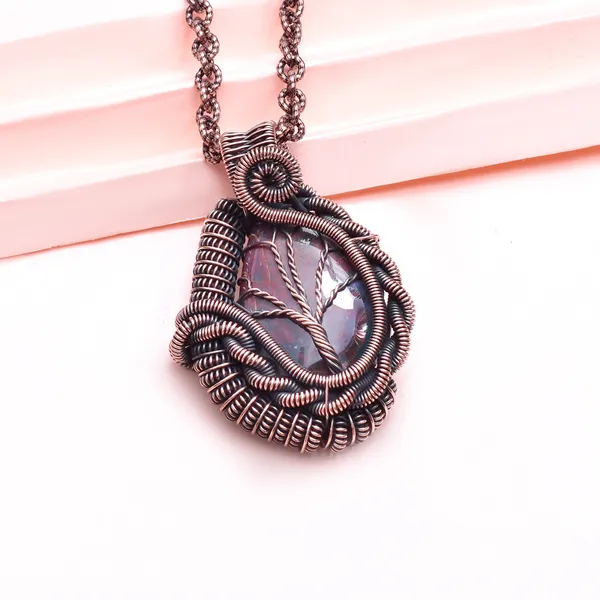 Red_Bloodstone_Healing_Gemstone_Copper_Wire_Wrap_Black_Oxidised_Chain_Pendant_(1.96_Cm)