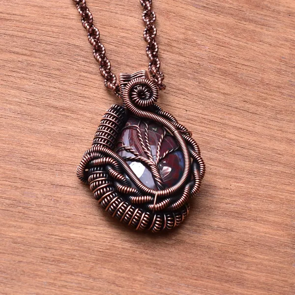 Red_Bloodstone_Healing_Gemstone_Copper_Wire_Wrap_Black_Oxidised_Chain_Pendant_(1.96_Cm)