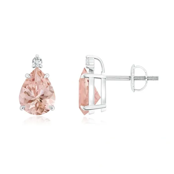 Peach_Morganite_925_Sterling_Silver_Claw_Set_Stud_Earring