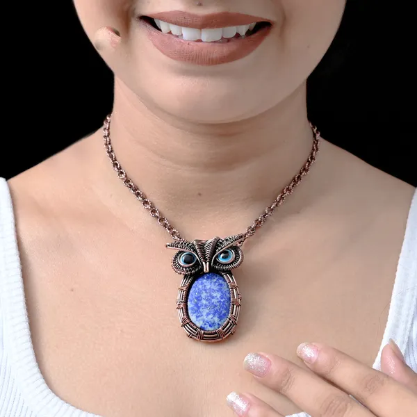 Blue_Lapis_Lazuli_Healing_Gemstone_Copper_Wire_Wrap_Black_Oxidised_Chain_Pendant_(1.77_Cm)
