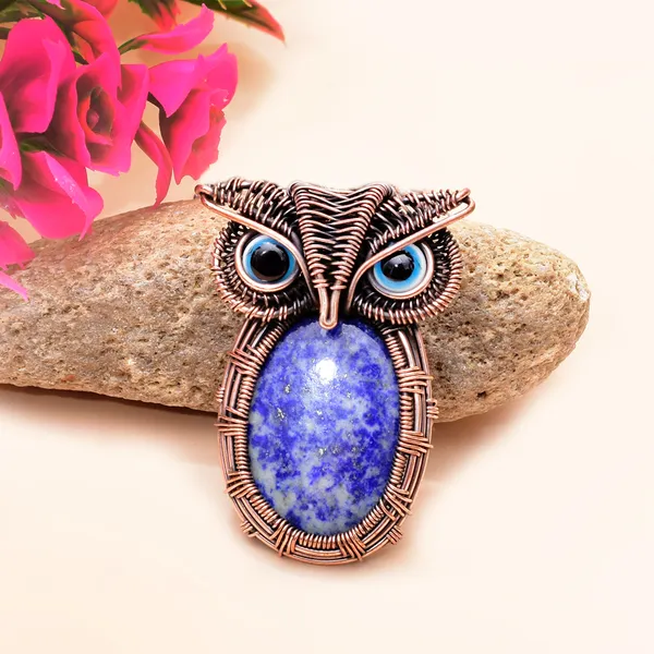 Blue_Lapis_Lazuli_Healing_Gemstone_Copper_Wire_Wrap_Black_Oxidised_Chain_Pendant_(1.77_Cm)