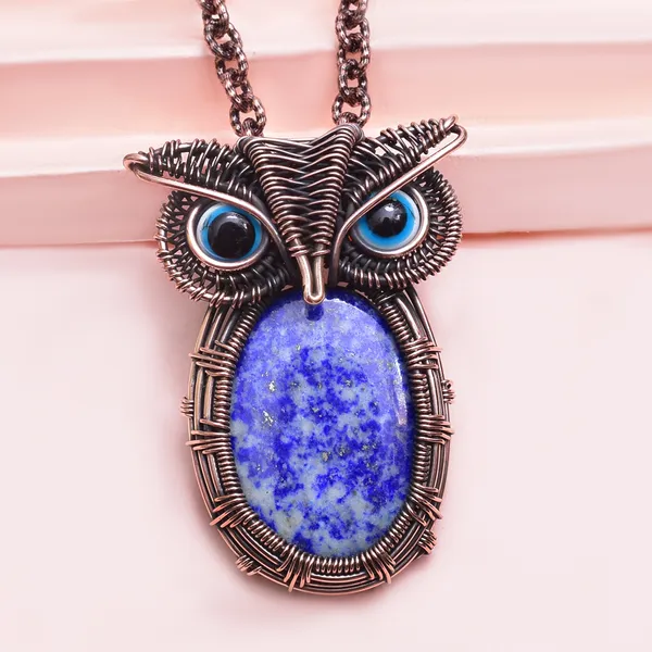 Blue_Lapis_Lazuli_Healing_Gemstone_Copper_Wire_Wrap_Black_Oxidised_Chain_Pendant_(1.77_Cm)