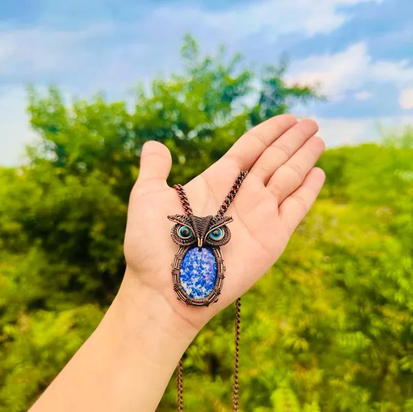 Blue_Lapis_Lazuli_Healing_Gemstone_Copper_Wire_Wrap_Black_Oxidised_Chain_Pendant_(1.77_Cm)